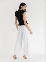 Weslee Wide Leg Pant Ponte Twill