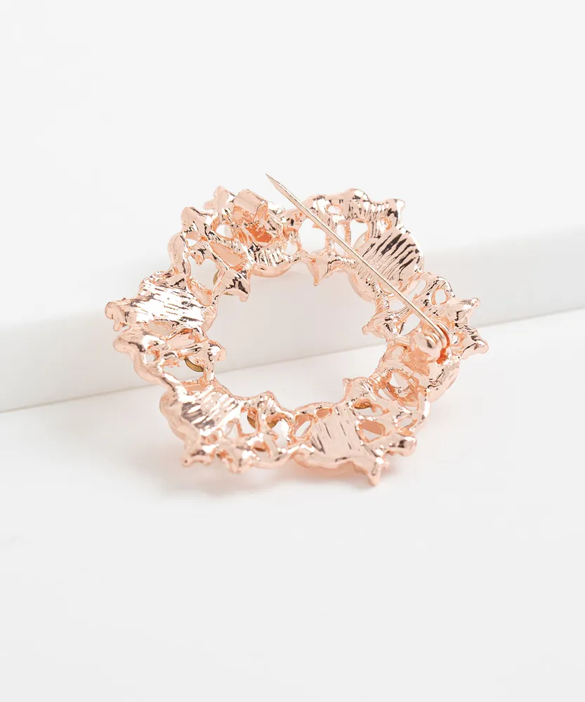 Rose Gold Wreath Brooch