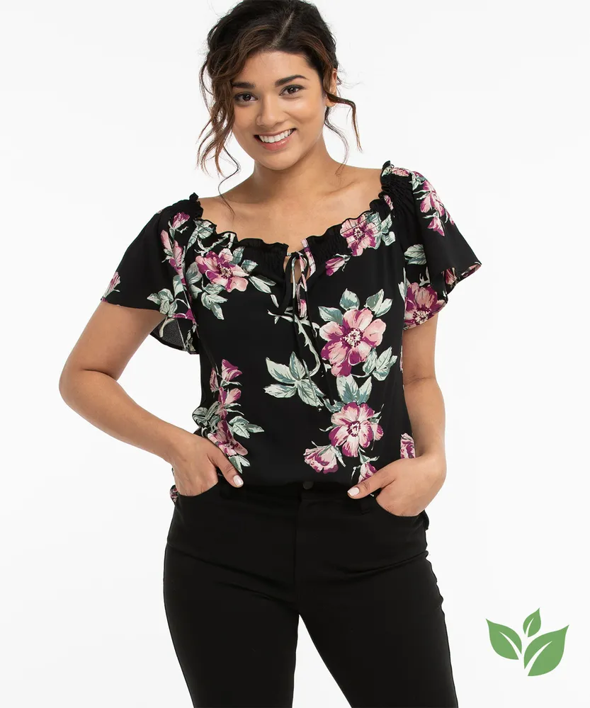 Eco-Friendly On/Off Shoulder Blouse