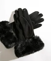 Faux Fur Trim Gloves