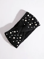 Knit Headband with Pearls