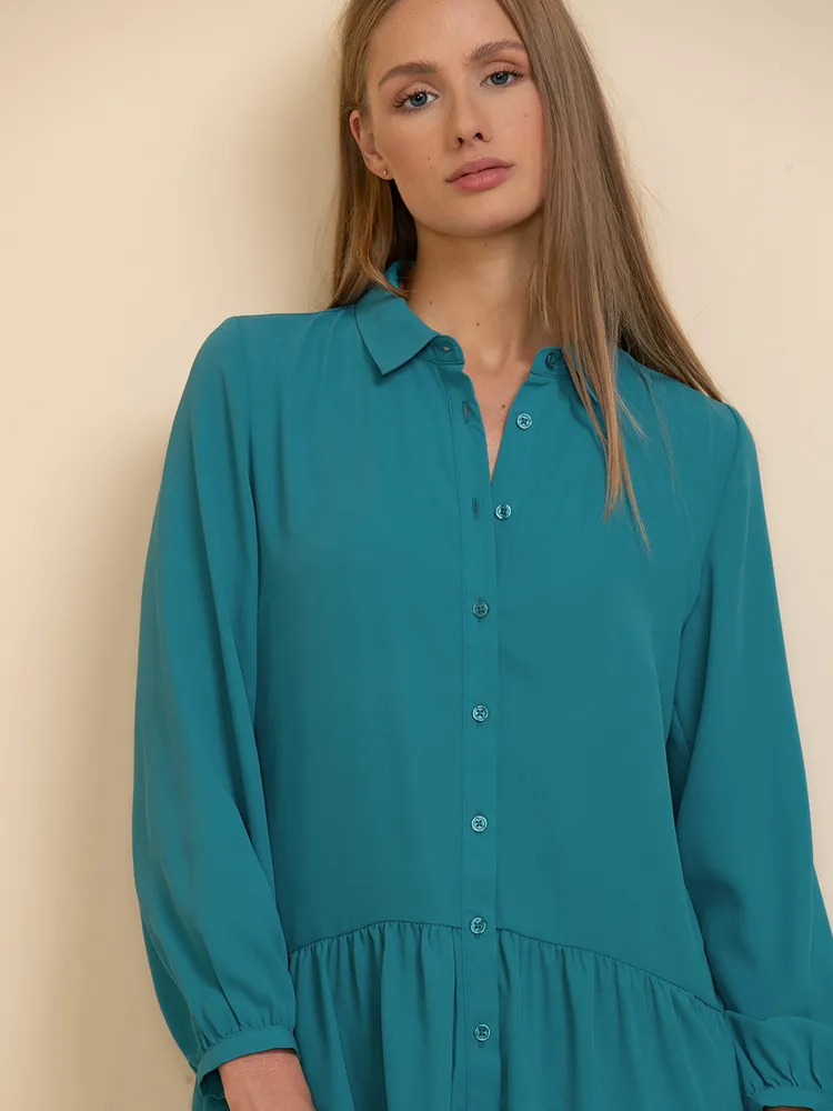 Tunic Shirt with Ruffle Detail