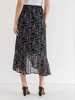 Chiffon Ruffle Midi Skirt