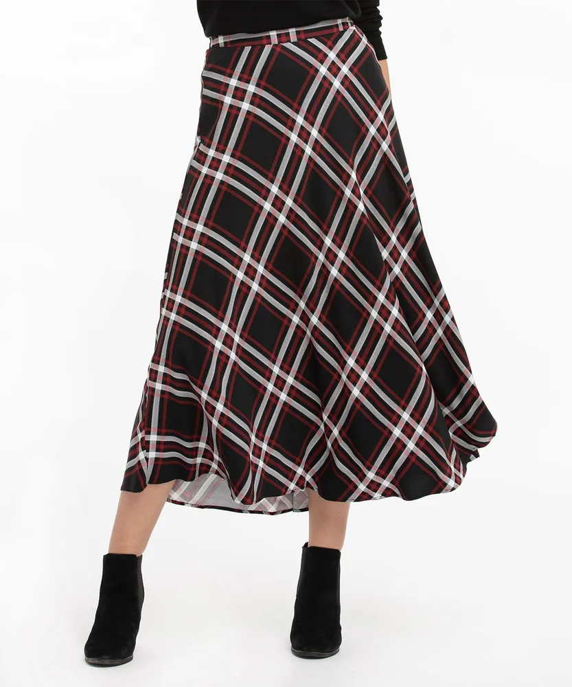 Plaid Midi Skirt