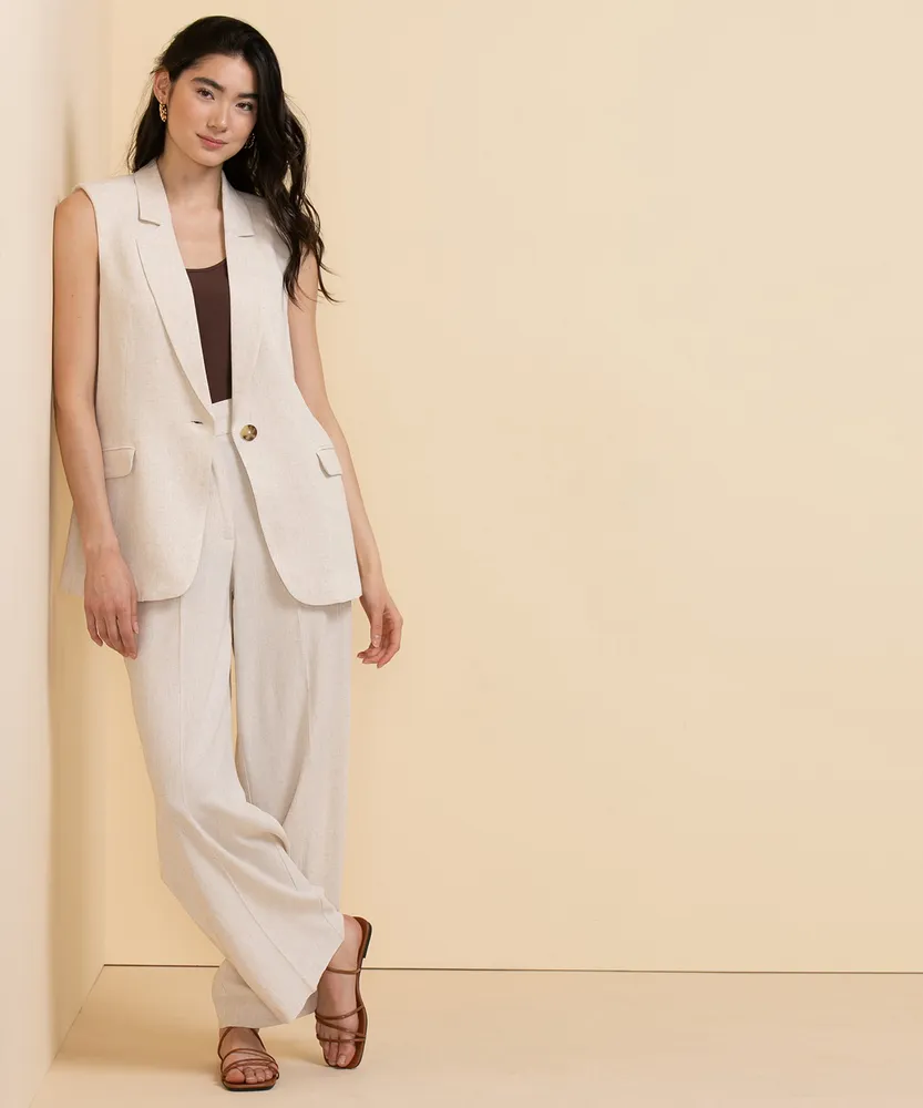 Mid-Length Linen Vest