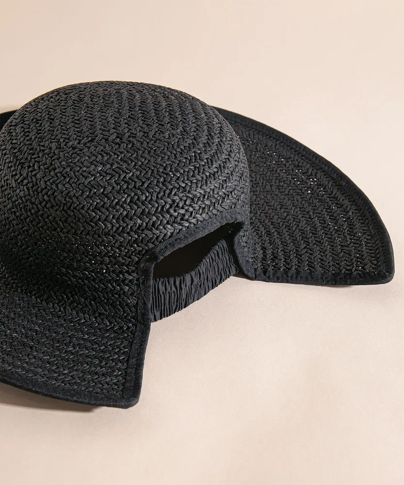 Black Summer Hat with Stretch Back Detail