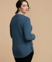 Side Button Teddy Sweater