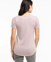 Short Sleeve V-Neck Hacci Tee