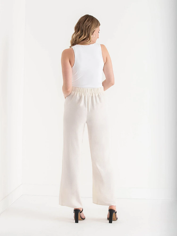 Textured Wide-Leg Pant