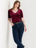 Velvet V-Neck Top