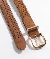 Faux Suede Braided Belt