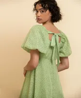 Puff Sleeve with Tie-Back Dress