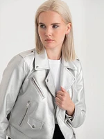 Silver Moto Jacket