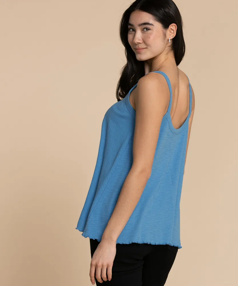 Strappy Top with Scalloped Hem