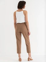 Belted Straight Crop Pant Scuba Crepe