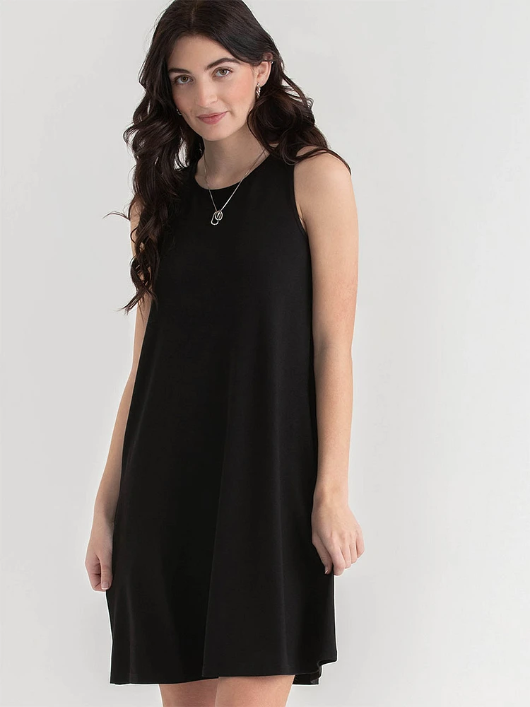 Sleeveless A-Line Dress with Pockets