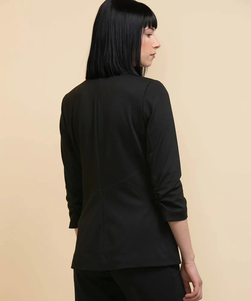 Button Detail 3/4 Sleeve Blazer