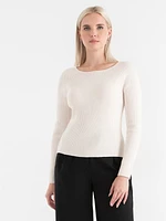 Ribbed Boat Neck Sweater