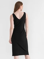 Virgo Sleeveless V-Neck Dress Luxe Ponte