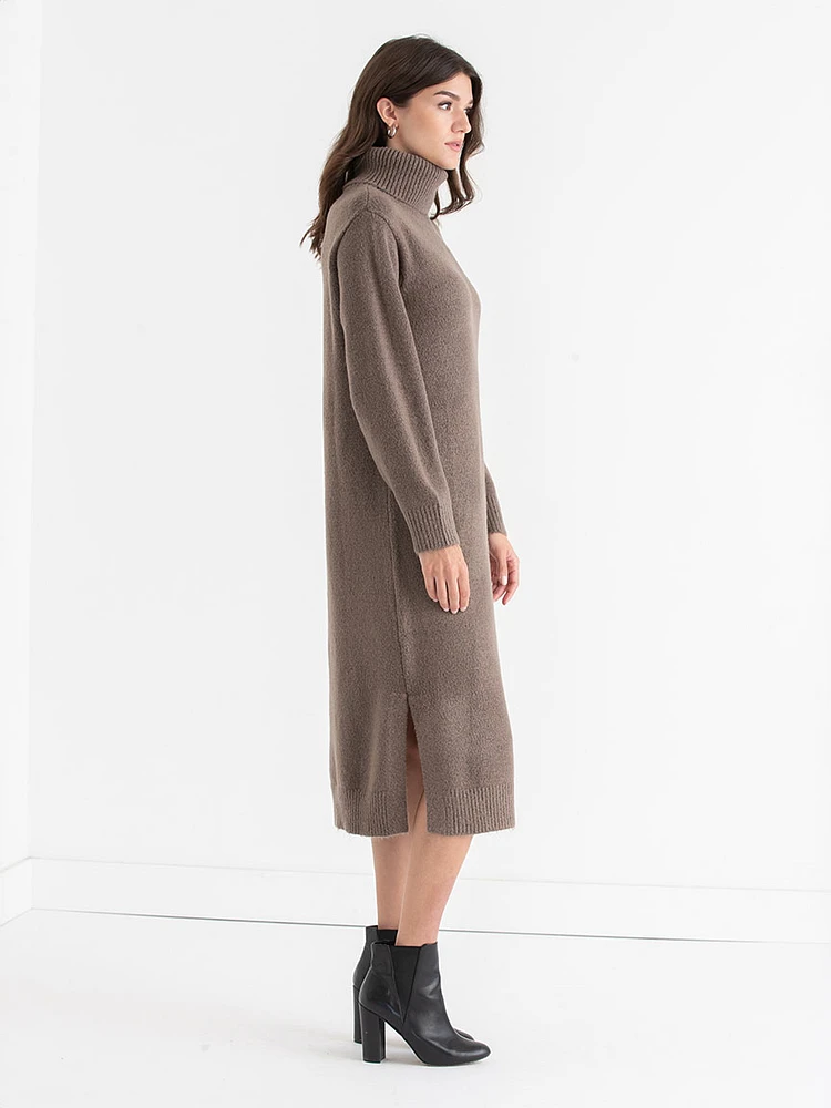 Turtleneck Maxi Sweater Dress