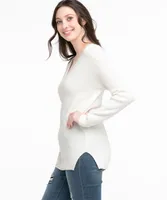 V-Neck Waffle Stitch Sweater