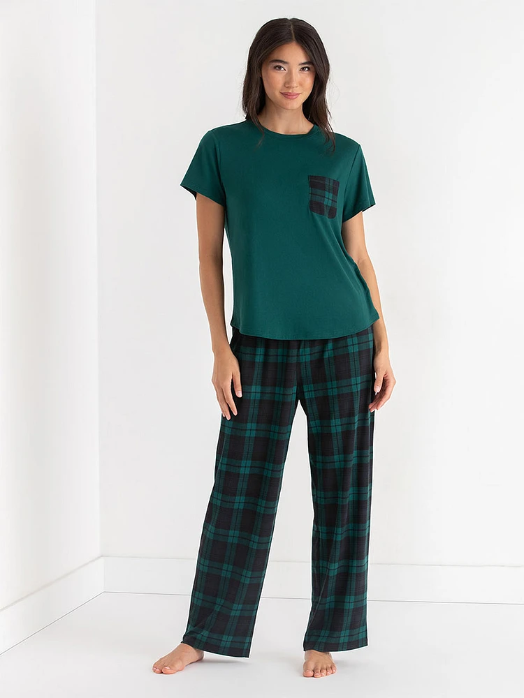 T-Shirt and Print Pants Pajama Set