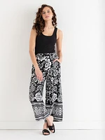 Linen Wide Crop Pant