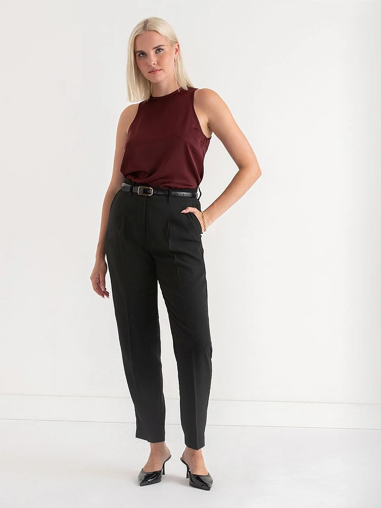 Slim Leg Crepe Pants