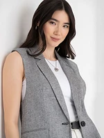 Classic Mid-Length Linen Vest