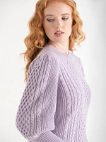 Balloon Sleeve Cable Sweater