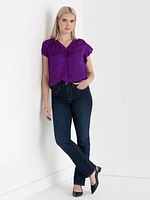 Flutter Sleeve V-Neck Blouse