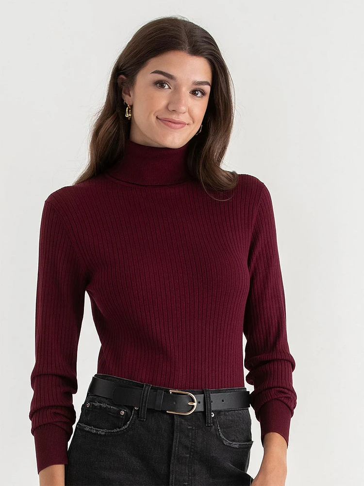 Rib Turtleneck Sweater