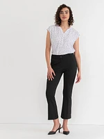 Flared Ankle Pants Ponte Twill