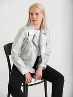 Silver Moto Jacket