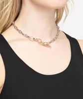 Mixed Metal Chain Link Necklace