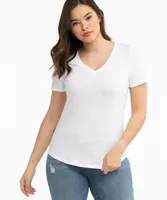 V-Neck Curved Hem Tee