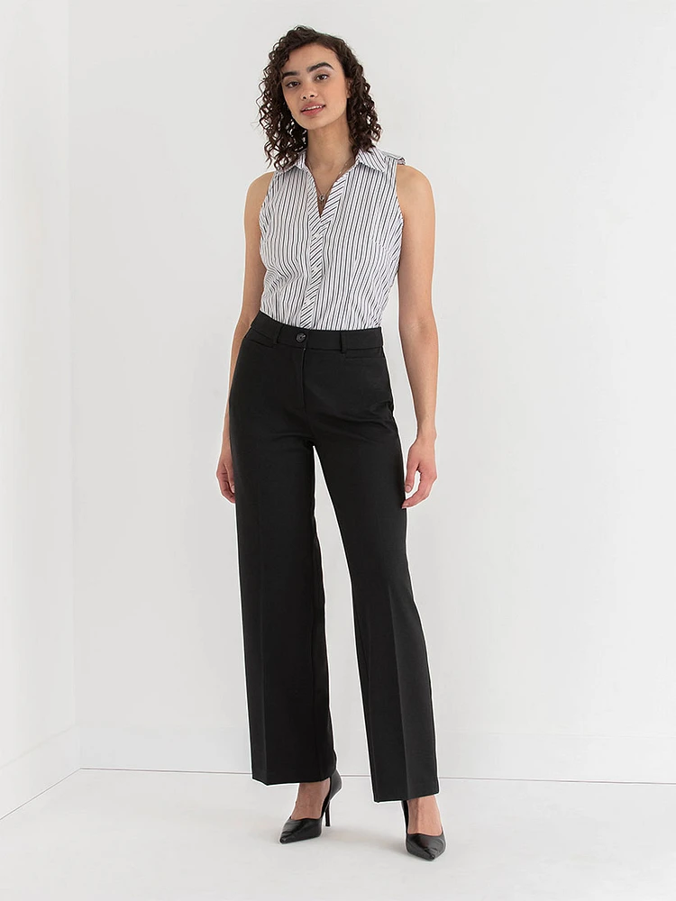 Weslee Wide Leg Pant Ponte Twill