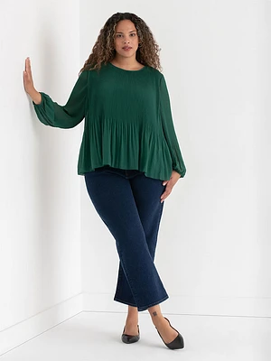 Long Sleeve Release Pleat Blouse