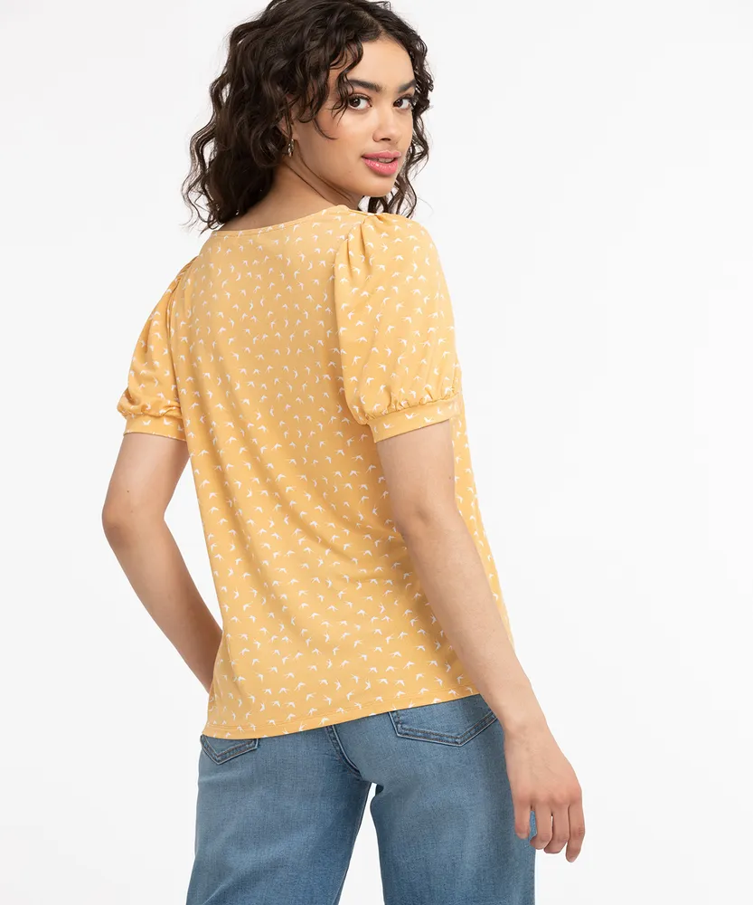 Puff Sleeve Sweetheart Neck Top