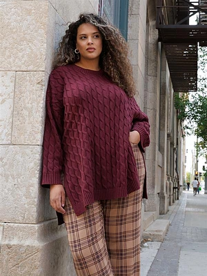 Cable Tunic Pullover Sweater