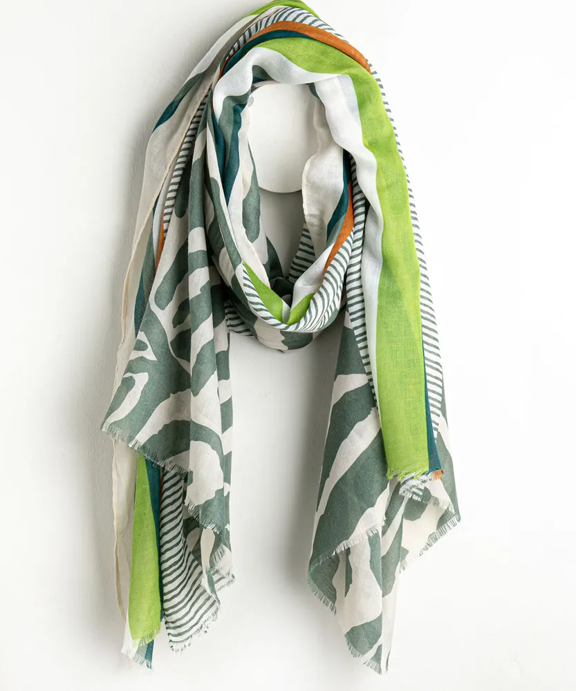 Olive Zebra Scarf