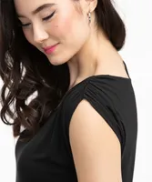 Eco-Friendly Ruched Shoulder Tee