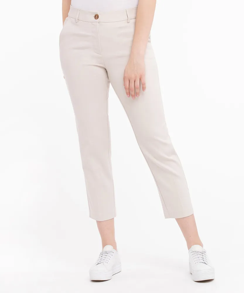 Matte Sateen Straight Crop Pant