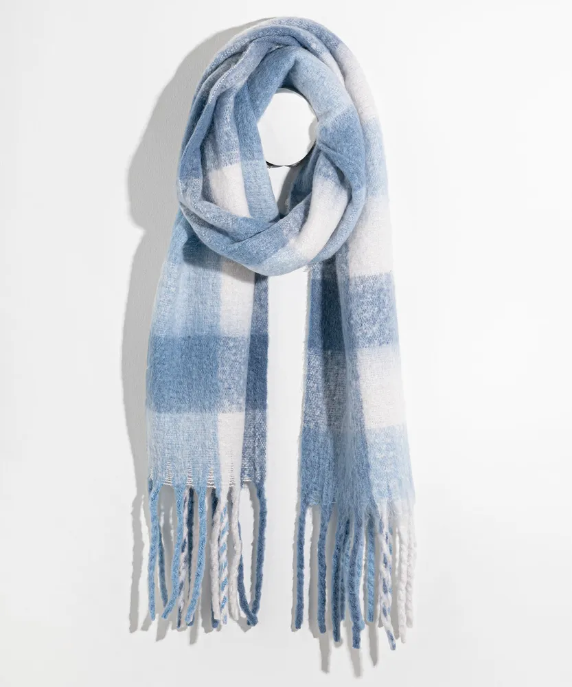 Blue & White Checkered Scarf