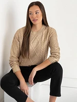 Metallic Cable Knit Sweater