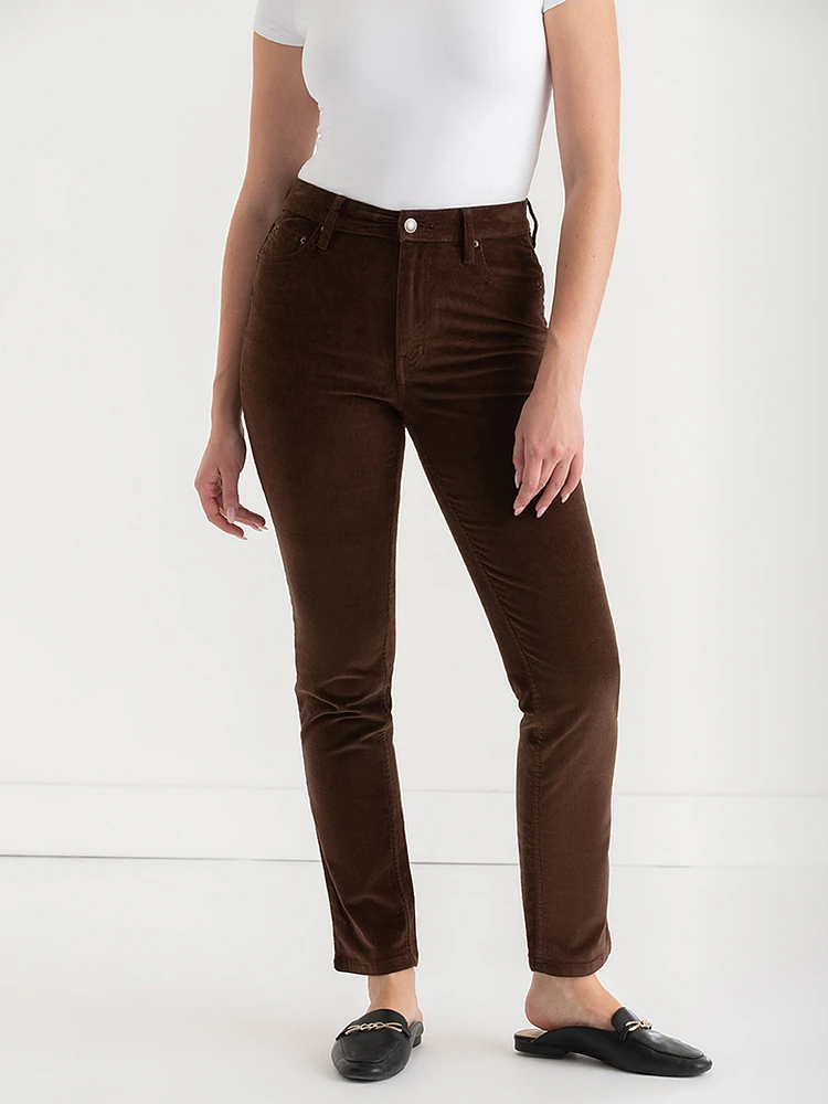 Slim Straight Leg Corduroy Pant