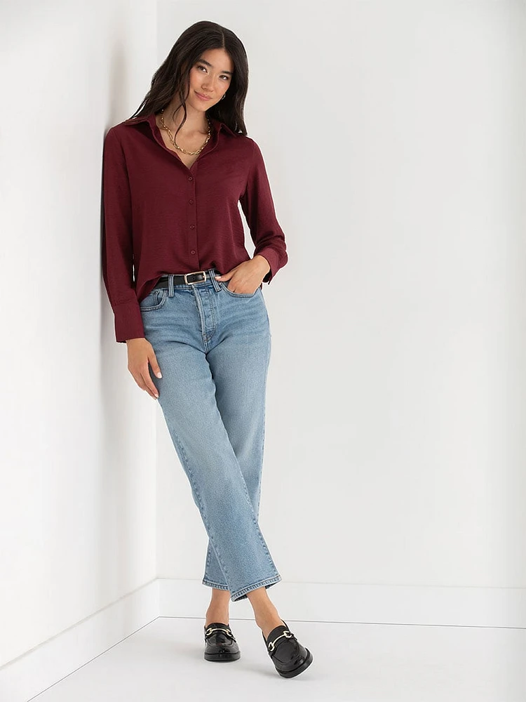 Nicole Textured Button-Down Shirt