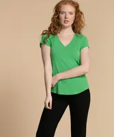 V-Neck Tee Shirt with Tail