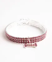 Rhinestone Bone Pet Collar