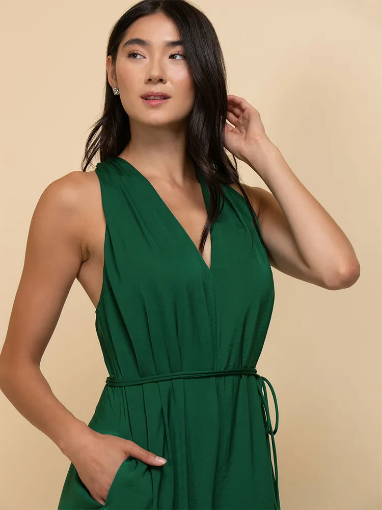 Sleeveless V-Neck Knot-Back Jumpsuit